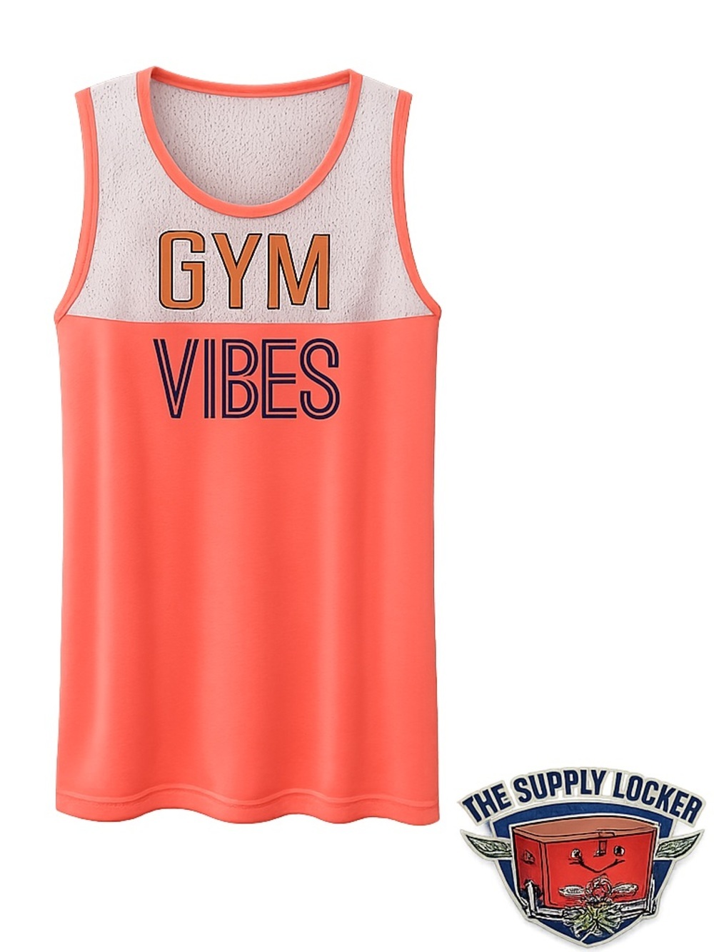 Material Girl Active Gym Vibes Tank Top Women’s Large Neon Coral Mesh
